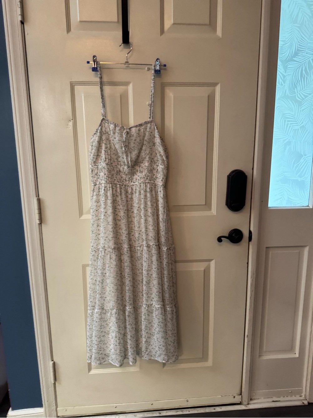 Trixxi Cream Maxi Dress with Subtle Green Floral Print